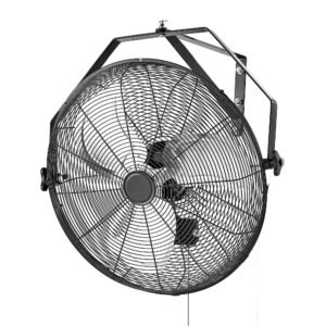 20 inch industrial wall mount fan, high velocity 4650 cfm indoor fan with 3 speeds, powerful motor garage wall fan with aluminum blades for workshop, warehouse, greenhouse, commercial