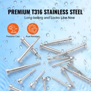 20 pack invisible cable railing kit, t316 stainless steel 1/8" invisible receiver and swage stud end for cable railing, swage tensioner 1/8" for wood/metal post, cable railing hardware, silver