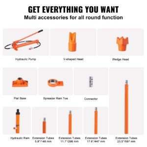 20 ton porta power kit, portable hydraulic jack with 4.6 ft/1.4 m oil hose, car frame repair tool with storage case for automotive, heavy equipment, mechanic (44000 lbs)