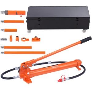 20 Ton Porta Power Kit, Portable Hydraulic Jack with 4.6 ft/1.4 m Oil Hose, Car Frame Repair Tool with Storage Case for Automotive, Heavy Equipment, Mechanic (44000 LBS)