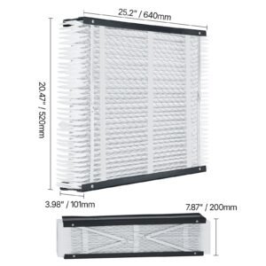20 x 25 x 4 furnace filter, merv 16 hvac ac filters,12 month electrostatic pleated air conditioner filters, 2 pack (actual size: 20.47 x 25.20 x 3.98 inch) for capturing dust, smog, pet dander
