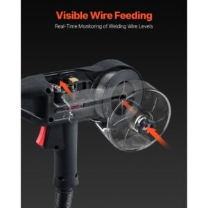 200amp spool gun with 10ft cable, compatible with w weldpro mlg200gdsv200 and mig155gd welders, suitable for 0.030" and 0.035" flux core/solid/aluminum welding wires