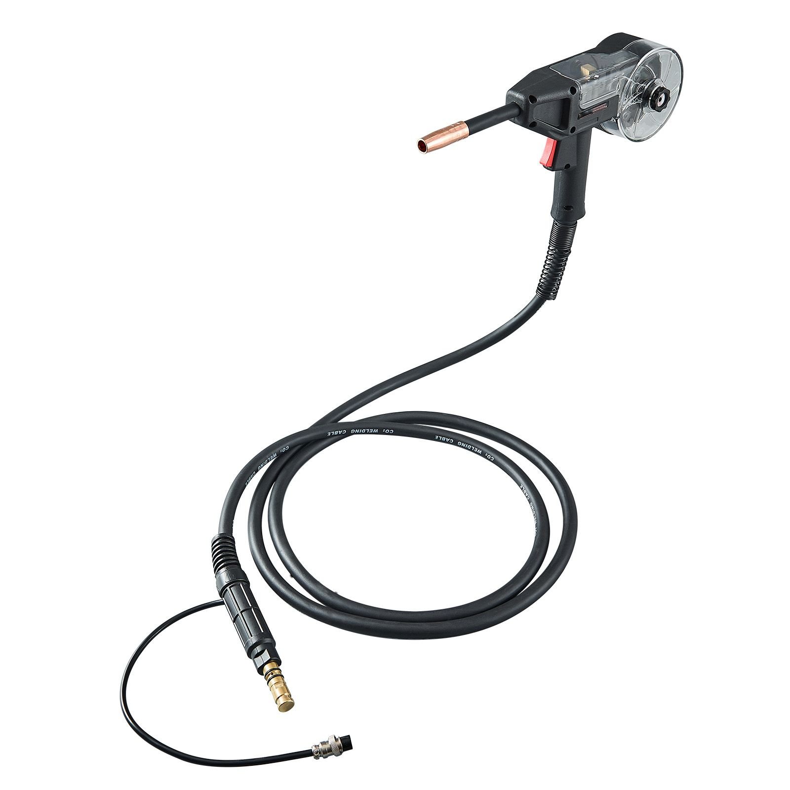 200amp spool gun with 10ft cable, compatible with w weldpro mlg200gdsv200 and mig155gd welders, suitable for 0.030" and 0.035" flux core/solid/aluminum welding wires