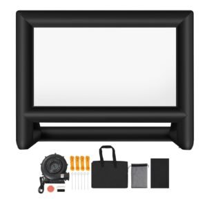 20FT Inflatable Movie Screen, Inflatable Projector Screen with Portable Storage Bag, 16:9 Easy Set Up Movie Projection for Outdoor Backyard, Home Theater, Theme Party