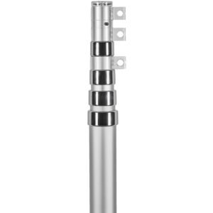 20ft telescoping flag pole kit, heavy duty aluminum alloy in ground flag poles for outside, 3 display modes flagpole with 3x5 american flag, professional accessories, silver