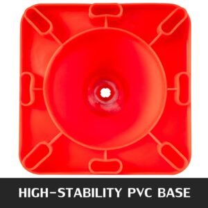 20pack 18" traffic cones, safety road parking cones pvc base, orange traffic cone with reflective collars, hazard construction cones for home traffic parking