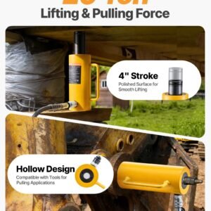 20ton 100mm hollow plunger hydraulic cylinder jack