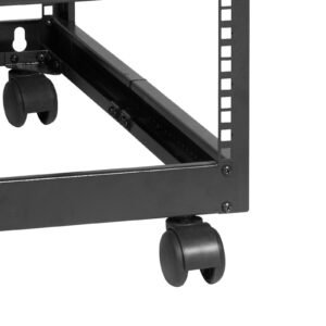 20u open frame server rack, 23 40 in adjustable depth, free standing or wall mount network server rack, 4 post av rack with casters, holds all your networking it equipment av gear router modem