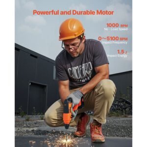 20V Cordless Hammer Drill, Lithium-Ion 0.6 Inch Rotary Hammer Driver, SDS-Plus Electric Lightweight Power Tool Kit with Battery and Charger, 2 Functions, 1000 RPM, 5100 BPM