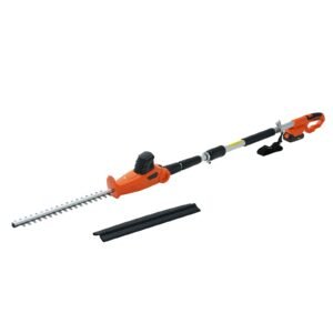 20V Cordless Hedge Trimmer, 18 inch Double-edged Steel Blade, Pole Hedge Trimmer Kit 20V Battery, Fast Charger Included, 74"-94" Telescoping Design for High Branches