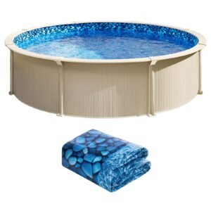 21-ft Round Above Ground Pool Liner, Overlap Pool Liners, Standard Gauge Vinyl, 48-to-54inch Wall Height, Designed for Steel Sided Above-Ground Swimming Pools