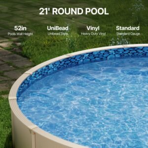 21 ft round above ground pool liner, unibead pool liners, standard gauge, 52inch wall height, designed for steel sided above ground swimming pools