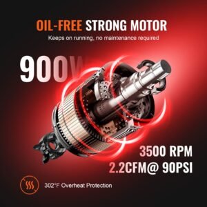 2.1 gallon air compressor, 1.2hp 2.2 cfm@90psi air compressors with max. 116psi pressure, oil free compressor tank for auto repair, tire inflation, spray painting, woodwork nailing
