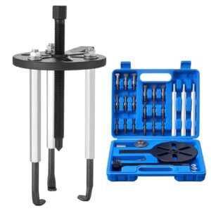 21-in-1 Bearing Puller Set, 21 PCS 3-Jaw Hook Puller for Internal External Bearings and Bearing Without Inner Shaft, Multifunctional Bearing Removal Tool with Heavy Duty Portable Storage Case