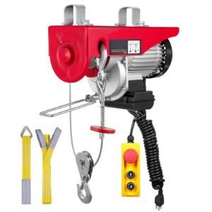 2200 lbs attic lift, 1600w 110v electric hoist with 14ft wired remote control, 40ft single cable lifting height & pure copper motor, for garage warehouse factory