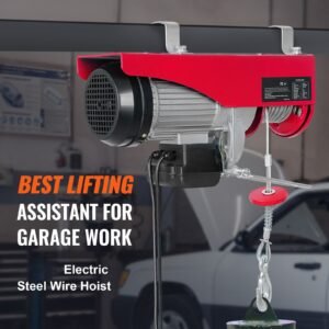 2200 lbs attic lift, 1600w 110v electric hoist with 14ft wired remote control, 40ft single cable lifting height & pure copper motor, for garage warehouse factory