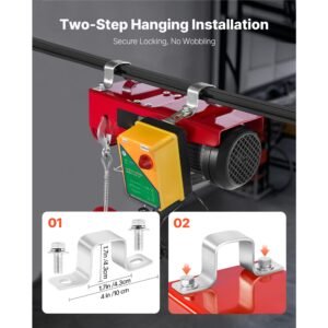 2200 lbs wireless attic lift, 1600w 110v electric hoist with wireless remote control, 40ft single cable lifting height & pure copper motor, for garage warehouse factory