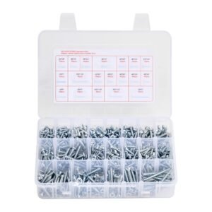 2250 pcs bolts and nuts assortment kit, metric + imperial machine screws and flat washers, alloy steel m3/m4/m5/m6/m8 multiple size, for equipment/vehicle assembly,galvanized white