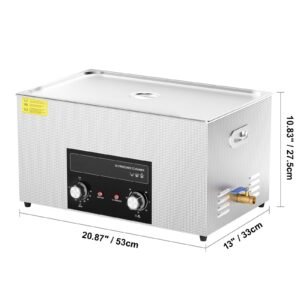 22l ultrasonic cleaner with heater timer & basket, professional digital sonic cavitation machine, 480w cleaning machine for lab tools, metal parts, carburetor, brass, auto parts, engine parts