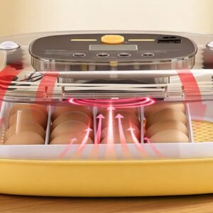 24 egg incubator, automatic egg turner with led candler, temperature & humidity control, 360° view clear window, auto water refill, poultry eggs incubators for hatching chicks ducks goose quail