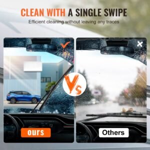 24" rubber wiper blades, 61 cm universal replacement wind shield wiper, low noise & better fit, with 4 different clips for most car, easy installation