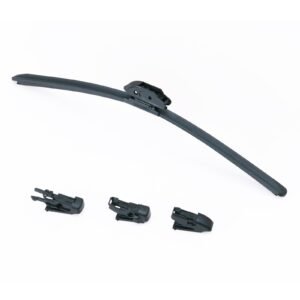 24" Rubber Wiper Blades, 61 cm Universal Replacement Wind Shield Wiper, Low Noise & Better Fit, with 4 Different Clips for most Car, Easy Installation