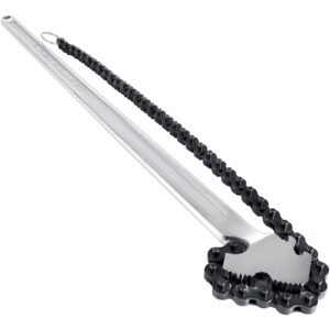 24inch Chain Wrench Carbon Steel Chain Pipe Wrench Heavy Duty 6.7 inch Diameter Capacity Chain Strap Filter Wrench