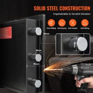 2.5 cub depository safe, deposit safe with drop slot, electronic code lock and 2 emergency keys, 20.27'' x 13.97'' x 13.97'' business drop slot safe for cash, mail in home, hotel, office