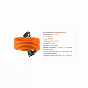 25 ft dryer extension cord, 4 prong nema 14 30p to 14 30r dryer cord, 125v/250v, stw 10awg/4c, 30a, pure copper wire cable with black non woven bag and pvc cable tie, for outdoor & indoor use