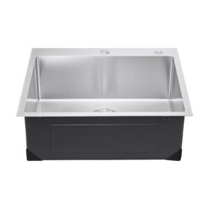 25 inch kitchen sink workstation, 304 stainless steel top mount sinks, drop in single bowl farmhouse basin with accessories, household dishwasher sinks for rv, prep kitchen, laundry room, bar