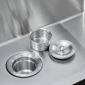 25 inch kitchen sink workstation, 304 stainless steel top mount sinks, drop in single bowl farmhouse basin with accessories, household dishwasher sinks for rv, prep kitchen, laundry room, bar