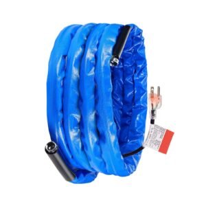 25ft heated water hose for rv, heated drinking water hose with corrugated cover antifreeze to 45 fahrenheit , automatic self regulating, 5/8" i.d. with 3/4" ght adapter, lead and bpa free