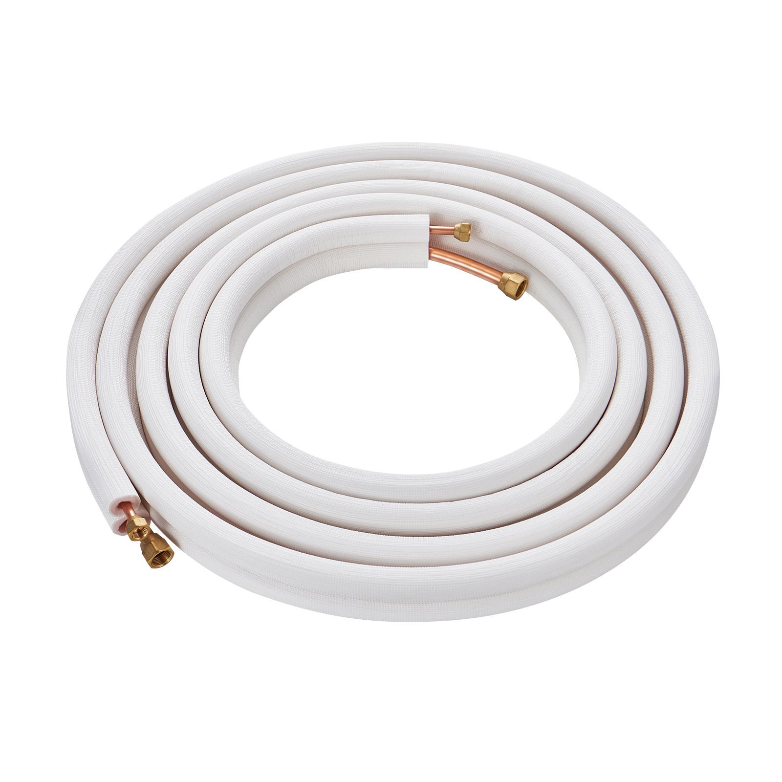 25ft mini split line set, 1/4" & 1/2" o.d copper pipes tubing and triple layer insulation, for mini split air conditioning refrigerant or heating pump equipment & hvac with wrapping strips.