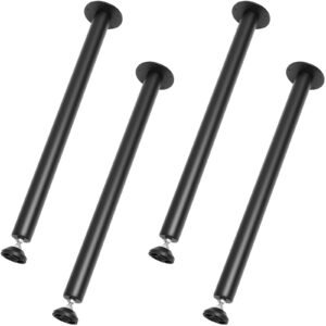 28 Inch Adjustable Desk Legs, Reinforced Steel Office Table Furniture legs Set of 4 for DIY, 1200 lbs Load Capacity Heavy Duty Desk Legs, Quick Instalation Legs with Adjustable Foot Cup Black