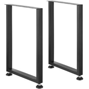 28 Inch Adjustable Furniture Legs, Square Reinforced Steel Office Table legs Set of 2 for DIY, Max Load 1000 lbs Heavy Duty Desk Legs, Quick Instalation & Rich Accessories Legs Black
