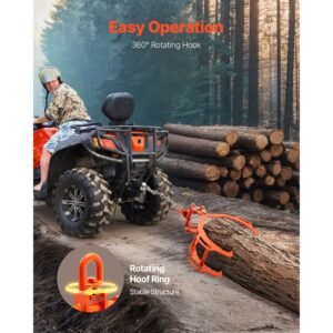 28in log lifting tongs, 4 claw log tongs, heavy duty steel log grapple, 2650lbs lifting capacity, swivel log graper timber, eagle claw design, log skidding tongs for trucks, tractors, forklifts