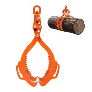 28in log lifting tongs, 4 claw log tongs, heavy duty steel log grapple, 2650lbs lifting capacity, swivel log graper timber, eagle claw design, log skidding tongs for trucks, tractors, forklifts