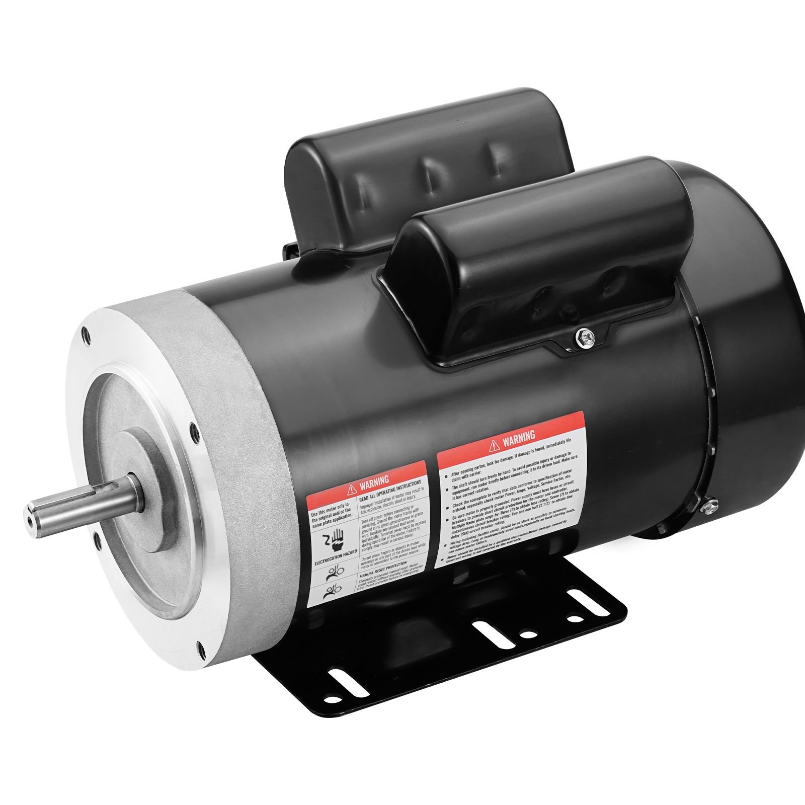2hp electric motor 1725 rpm, ac 115v/230v, 56c frame, air compressor motor single phase, 5/8" keyed shaft, cw/ccw rotation for agricultural machinery and general equipment