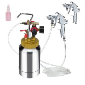 2L/0.5gal Spray Paint Pressure Pot Tank, Lightweight Air Paint Pressure Pot, 1.8mm Nozzle Spray Paint Gun 3m Hoses for Home Decoration Architecture Construction Automotive Painting, 45PSI Max