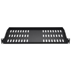 2pcs 1u server rack shelf, 10"/254 mm depth, 50 lbs max load capacity vented cantilever or wall mount rack mount shelf with tray, good air circulation for 19" network cabinet or equipment rack