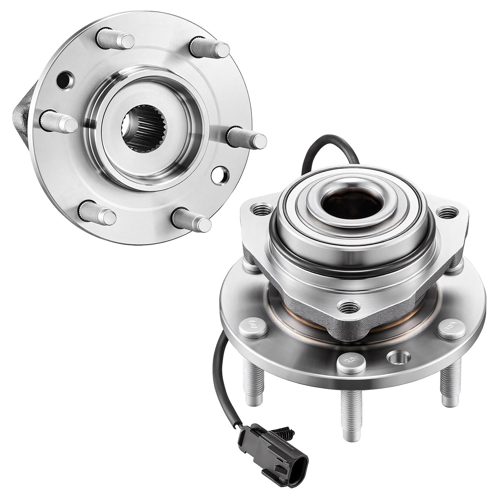 2pcs front wheel bearing & hub assembly fit for 2004 2007 buick rainier 2003 2006 chevy ssr 2002 2009 gmc envoy 2005 2009 saab 9 7x oem 513188, wheel bearing hub assembly set with abs sensor
