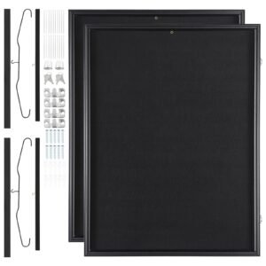 2PCs Jersey Display Frame Case, 23.3x31.2x1.5 in, Large Lockable Sport Jersey Shadow Box with 98% UV Protection PC Glass and Hangers, for Baseball Basketball Football Hockey Shirt and Uniform
