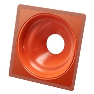 2pcs roof pipe flashing boots, fit pipe od 6 3/4" to 14", flexible silicone roofing jack pipe flashing, high temp 101 fahrenheit to 437 fahrenheit, square metal base