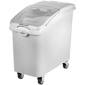2x ingredient bin with casters 21 gallon food safe restaurant kitchen flour bins