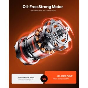 3 gallon air compressor, 1/3hp 0.54cfm @ 90psi portable pancake air compressor & 100psi max working pressure, oil free compressor tank for tire inflation, spray painting, woodwork nailing, 120v