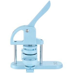 3 in 1 button maker, 1/1.25/2.28 inch(25/32/58mm) pin maker, 300pcs button parts, button maker machine with panda magic book, ergonomic arc handle punch press kit, for children diy gifts, blue