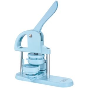3 in 1 button maker, 1/1.25/2.28 inch(25/32/58mm) pin maker, 300pcs button parts, button maker machine with panda magic book, ergonomic arc handle punch press kit, for children diy gifts, blue
