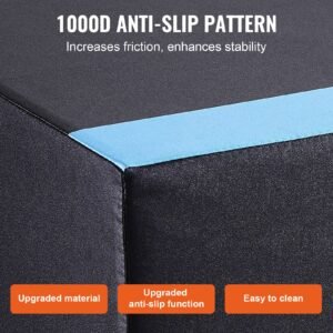 3 in 1 plyometric jump box, 20/18/16 inch cotton plyo box, platform & jumping agility box, anti slip fitness exercise step up box for home gym training, conditioning strength training, black