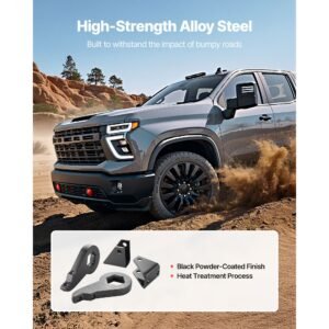 3 inch front leveling lift kit for 2001 2010 chevy silverado/gmc sierra 2500hd/3500hd 8 lug, 01 07 silverado/sierra 1500hd, torsion bar keys suspension level kit with 2 shock extension brackets