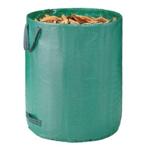 3 pack 72 gallon reusable yard waste bag, large lawn garden bags, heavy duty collapsible garden leaf trash container, stand up grass clipping bin, with reinforcement ring and handles, 26.4x30 in